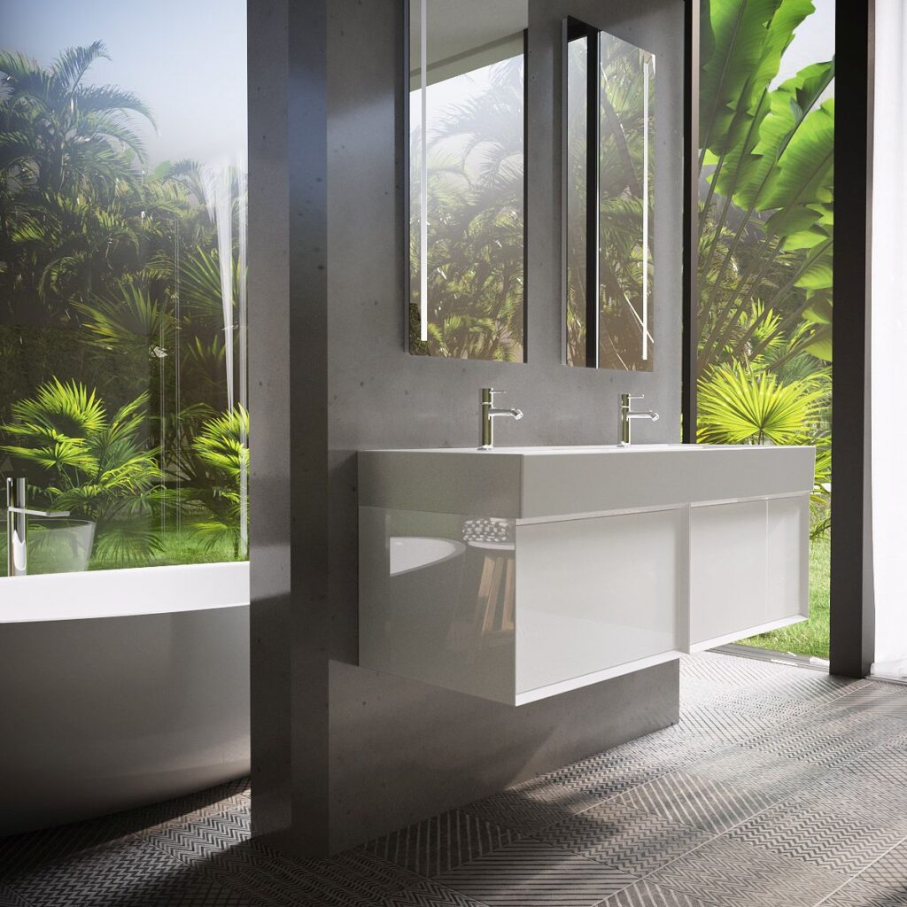 fotorealistyczne wizualizacje do katalogu mebli łazienkowych