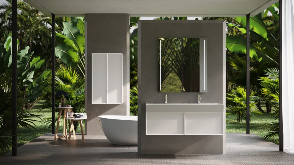 fotorealistyczne wizualizacje do katalogu mebli łazienkowych
