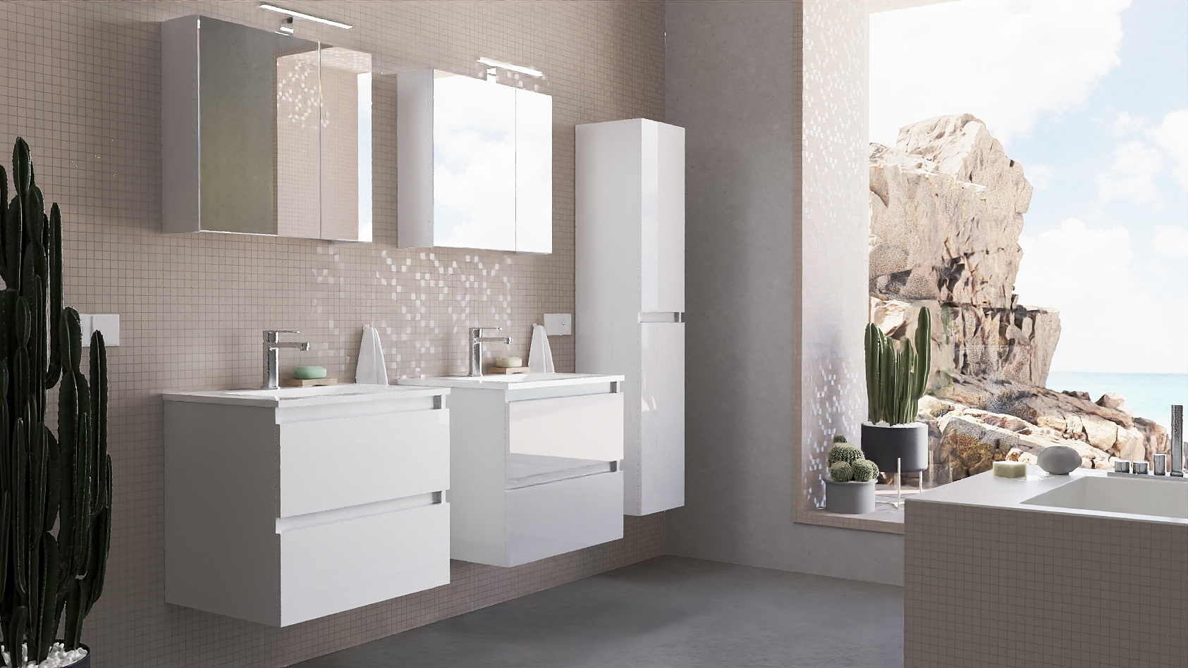 fotorealistyczne wizualizacje do katalogu mebli łazienkowych