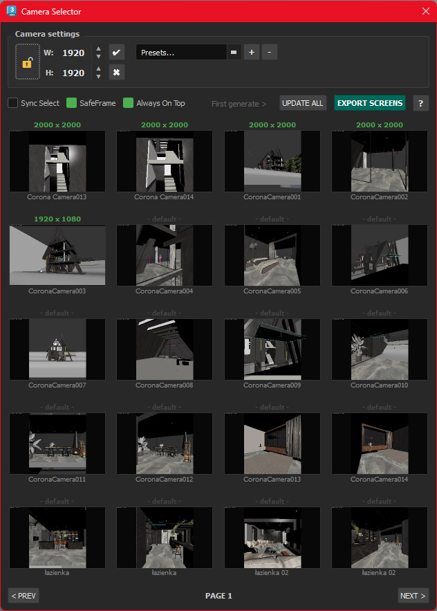 Camera Selector Pro 3ds Max plugin